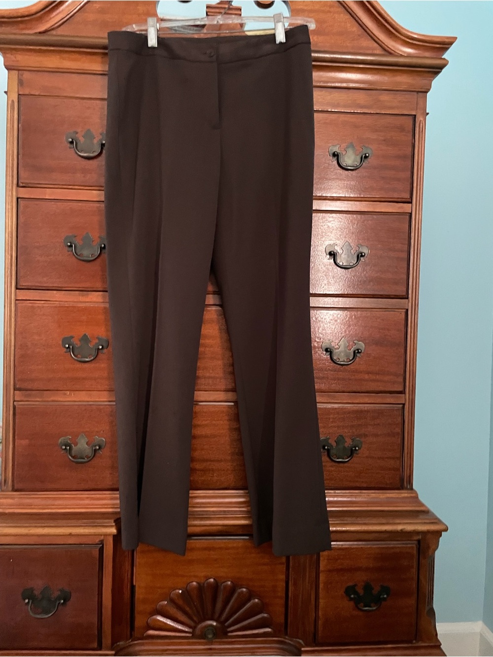Classic Women's Brown Straight-Leg Dress Trousers